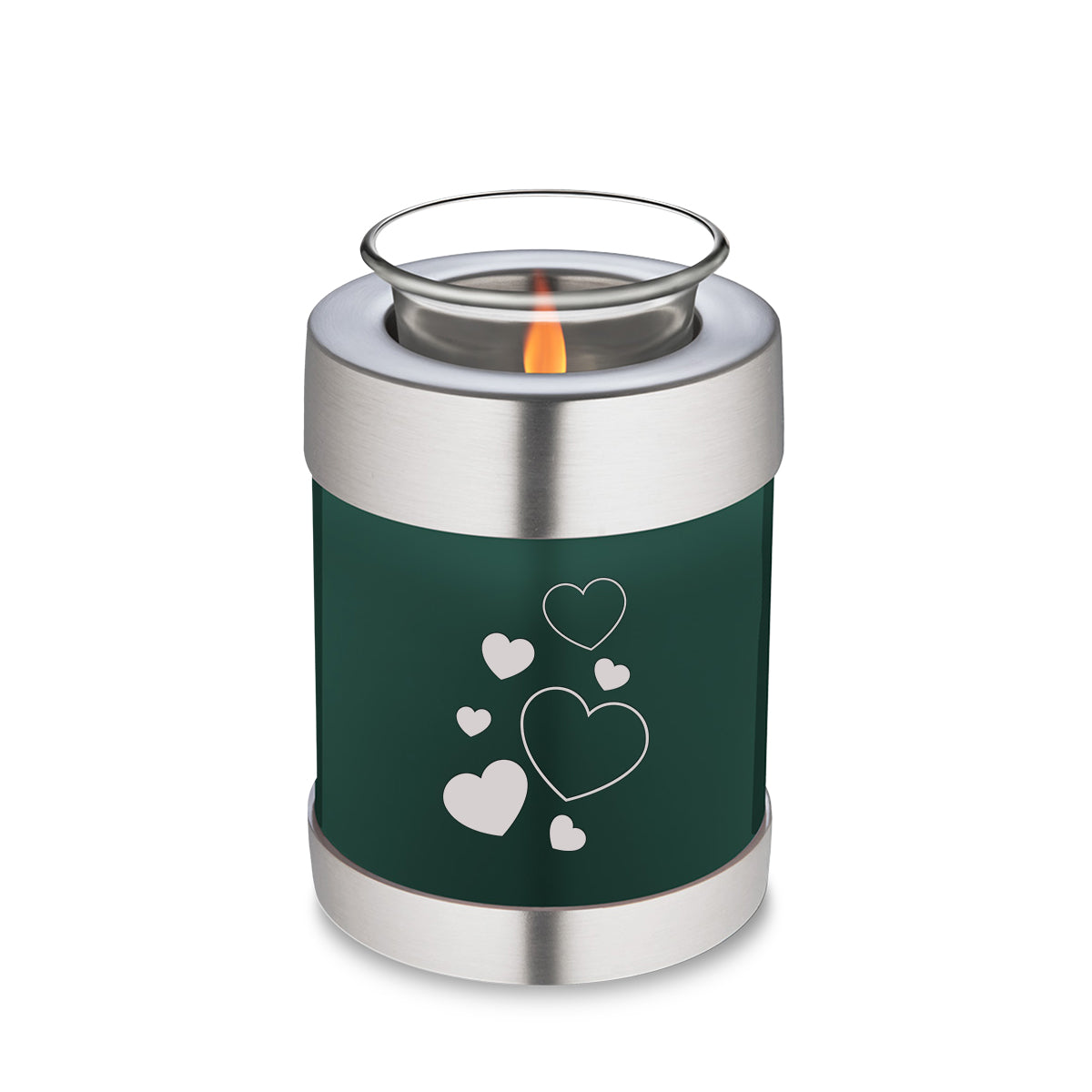 Candle Holder Embrace Green Floating Heart Cremation Urn