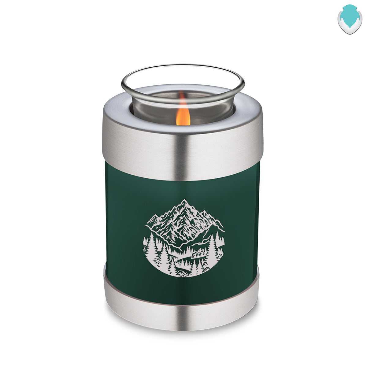 Candle Holder Embrace Green Rocky Mountains Cremation Urn