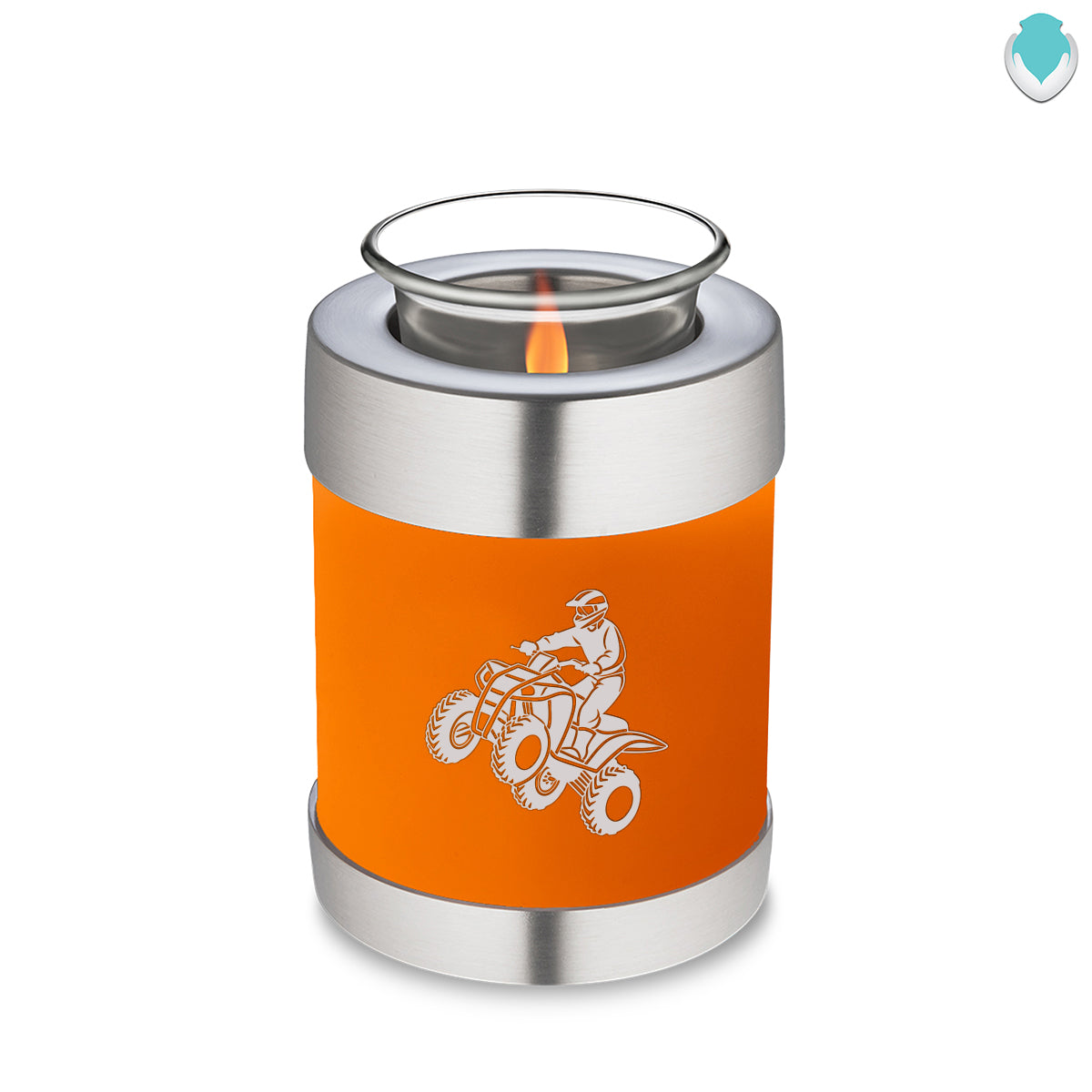 Candle Holder Embrace Burnt Orange ATV Cremation Urn