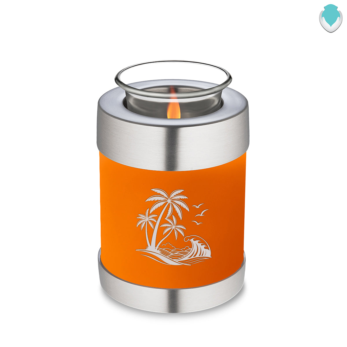 Candle Holder Embrace Burnt Orange Palm Beach Cremation Urn