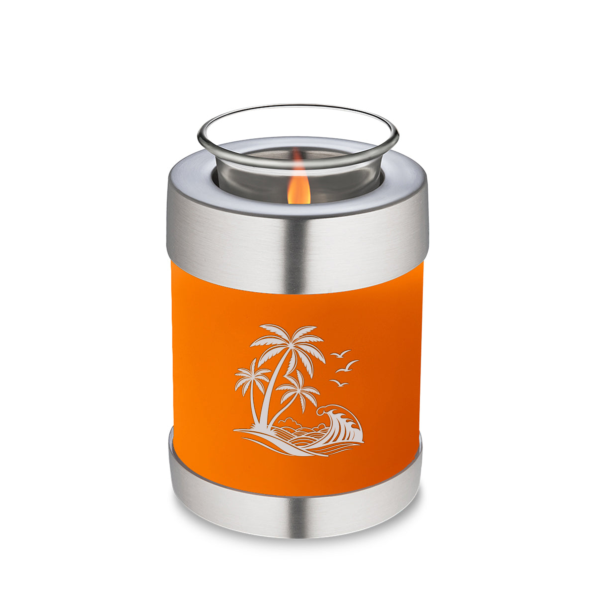 Candle Holder Embrace Burnt Orange Palm Beach Cremation Urn