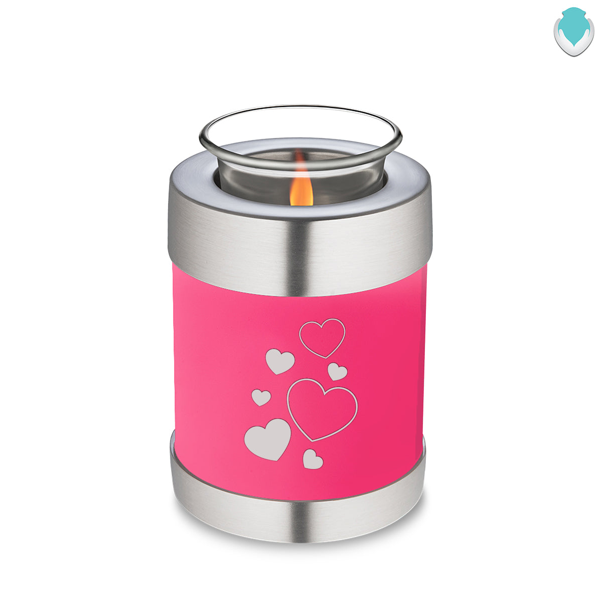 Candle Holder Embrace Bright Pink Floating Heart Cremation Urn