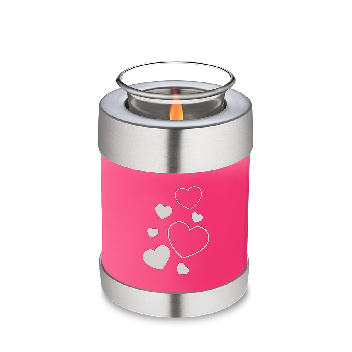 Candle Holder Embrace Bright Pink Floating Heart Cremation Urn