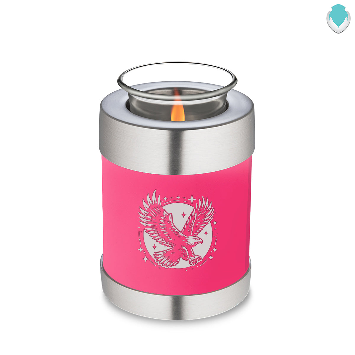 Candle Holder Embrace Bright Pink Flying Eagle Cremation Urn