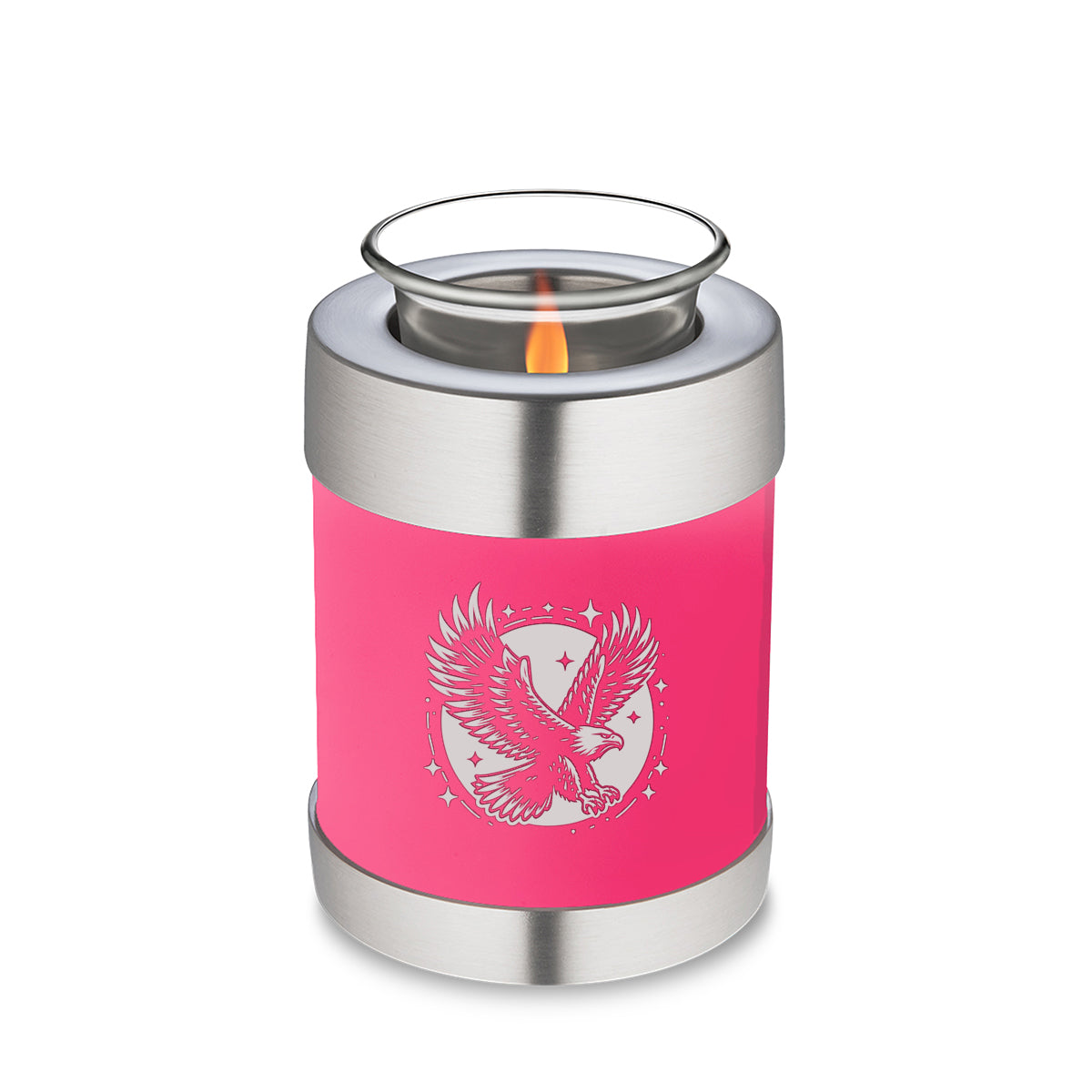 Candle Holder Embrace Bright Pink Flying Eagle Cremation Urn