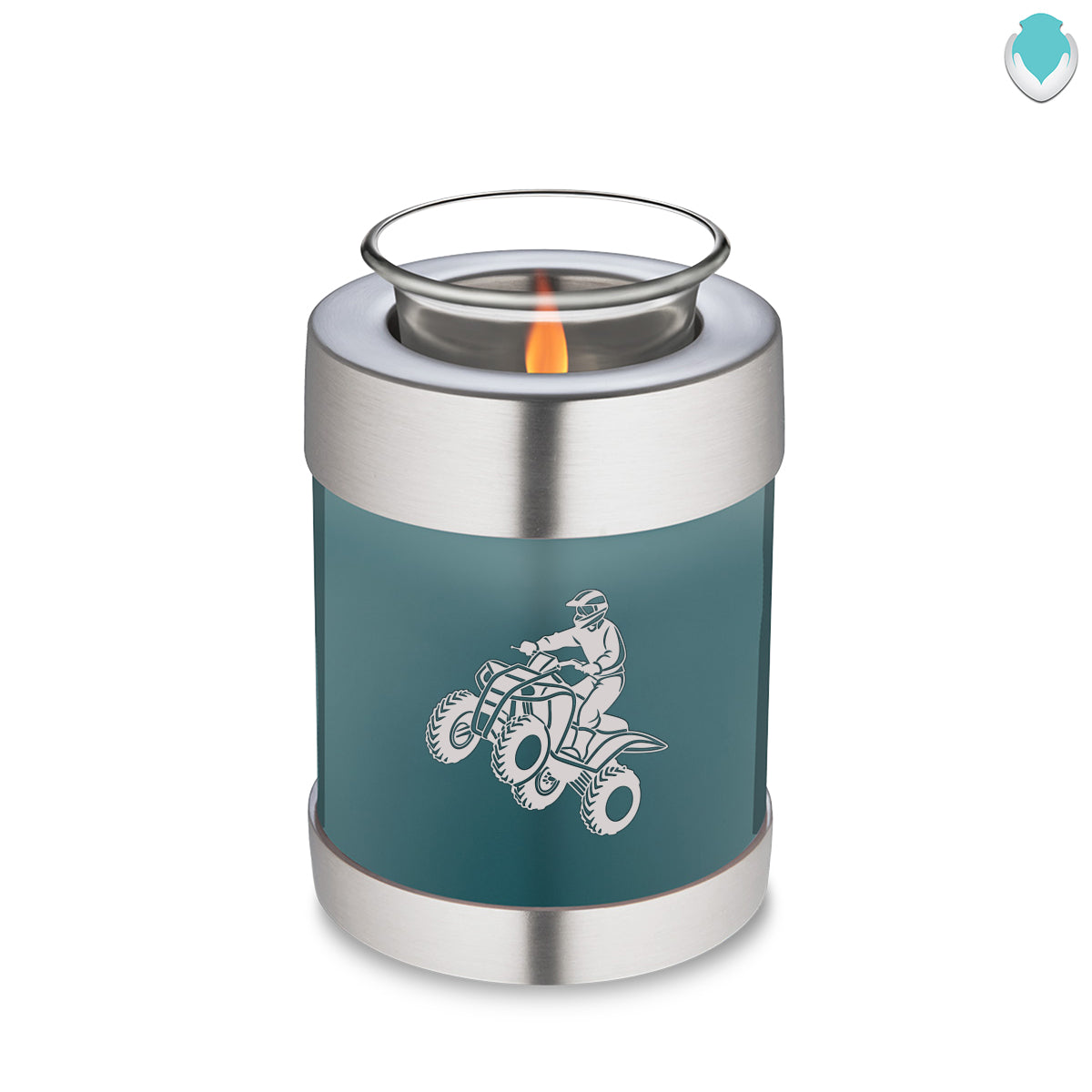 Candle Holder Embrace Teal ATV Cremation Urn