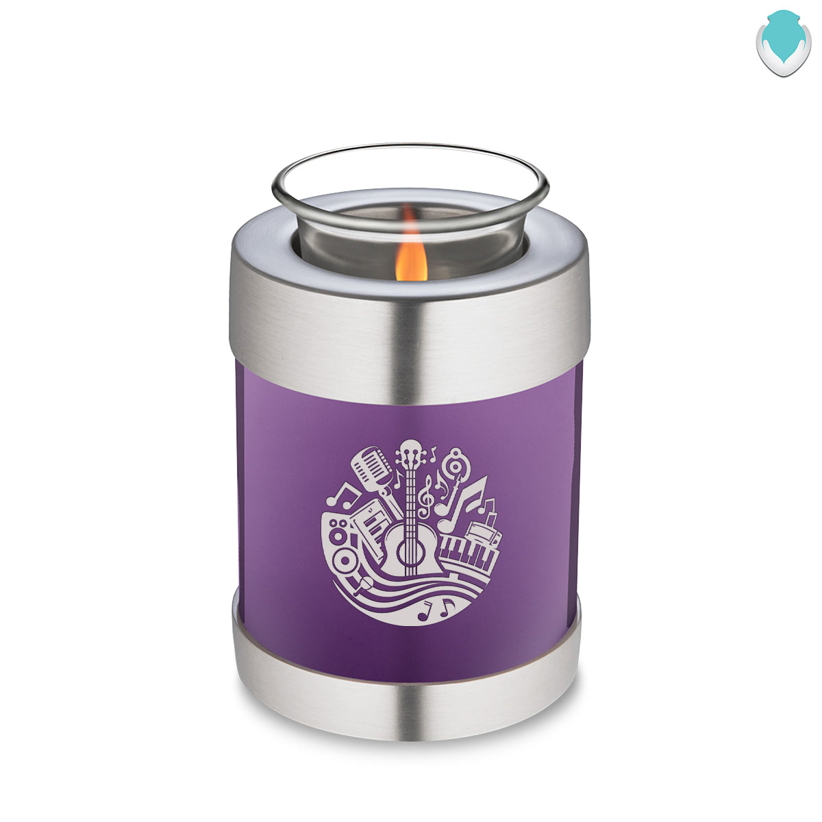 Candle Holder Embrace Purple Music Cremation Urn