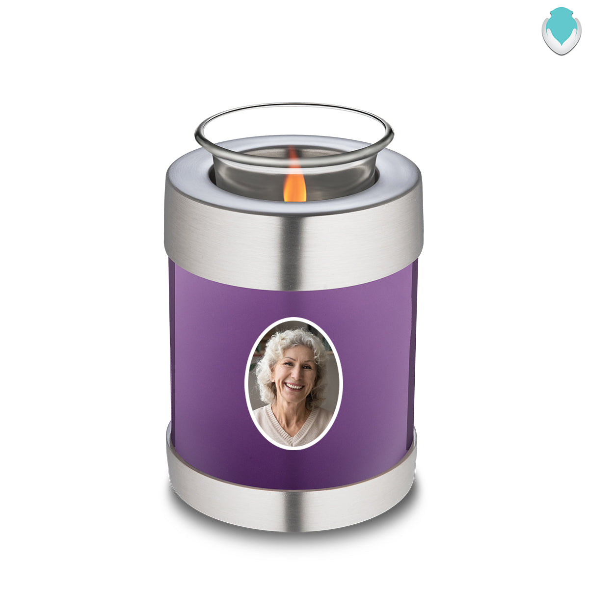 Candle Holder Embrace Purple Portrait Cremation Urn
