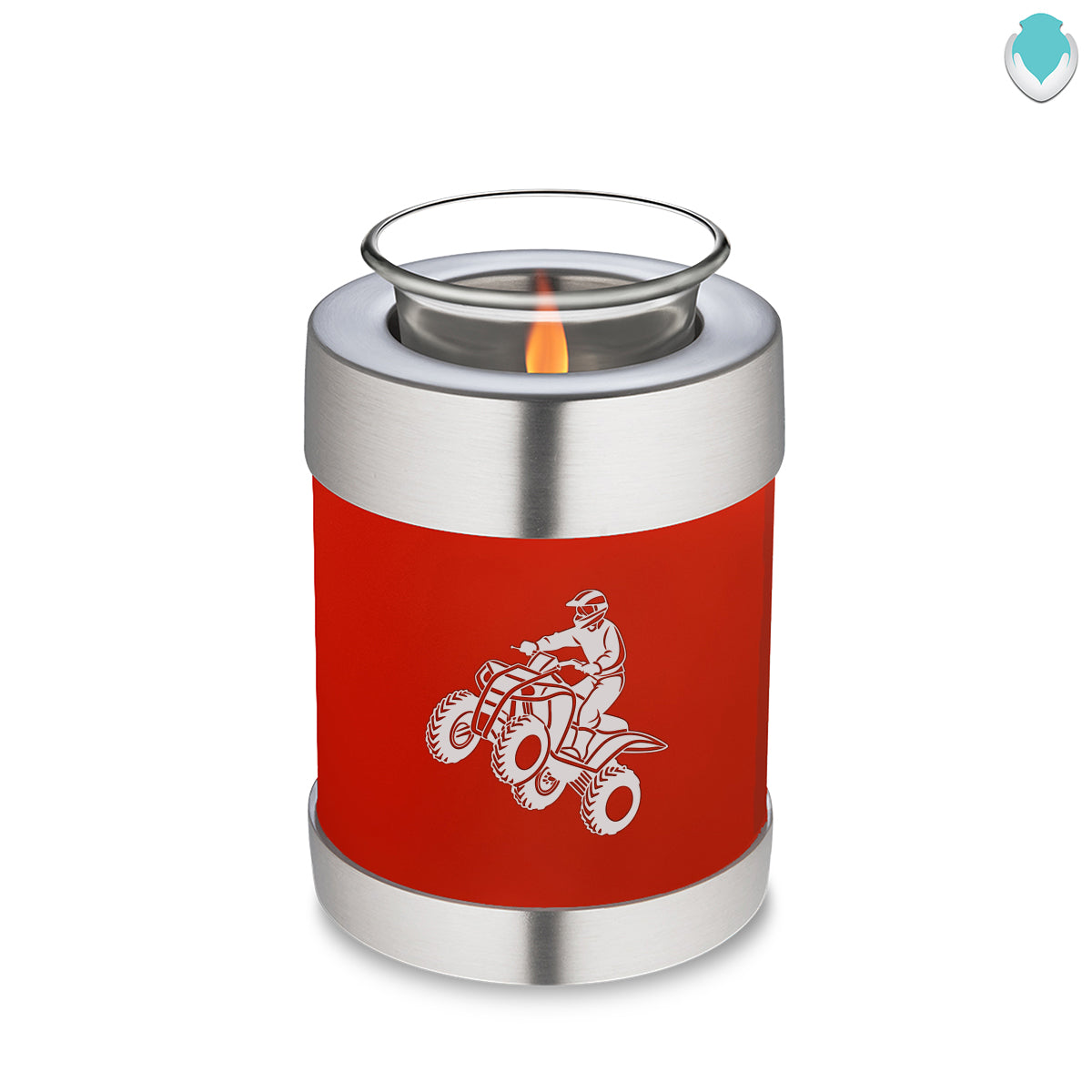 Candle Holder Embrace Bright Red ATV Cremation Urn