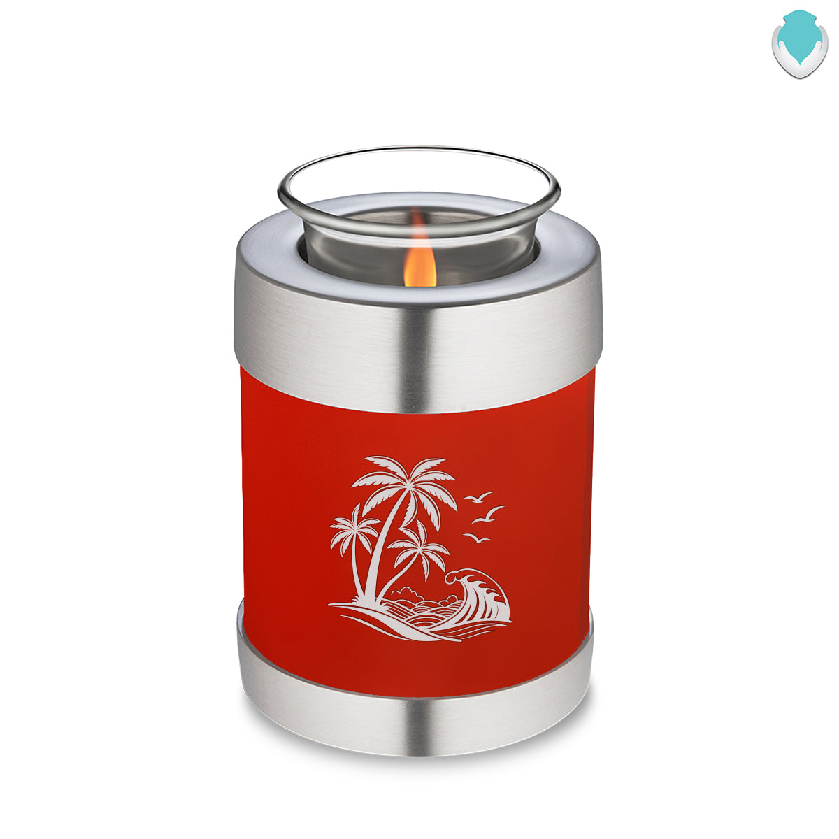 Candle Holder Embrace Bright Red Palm Beach Cremation Urn