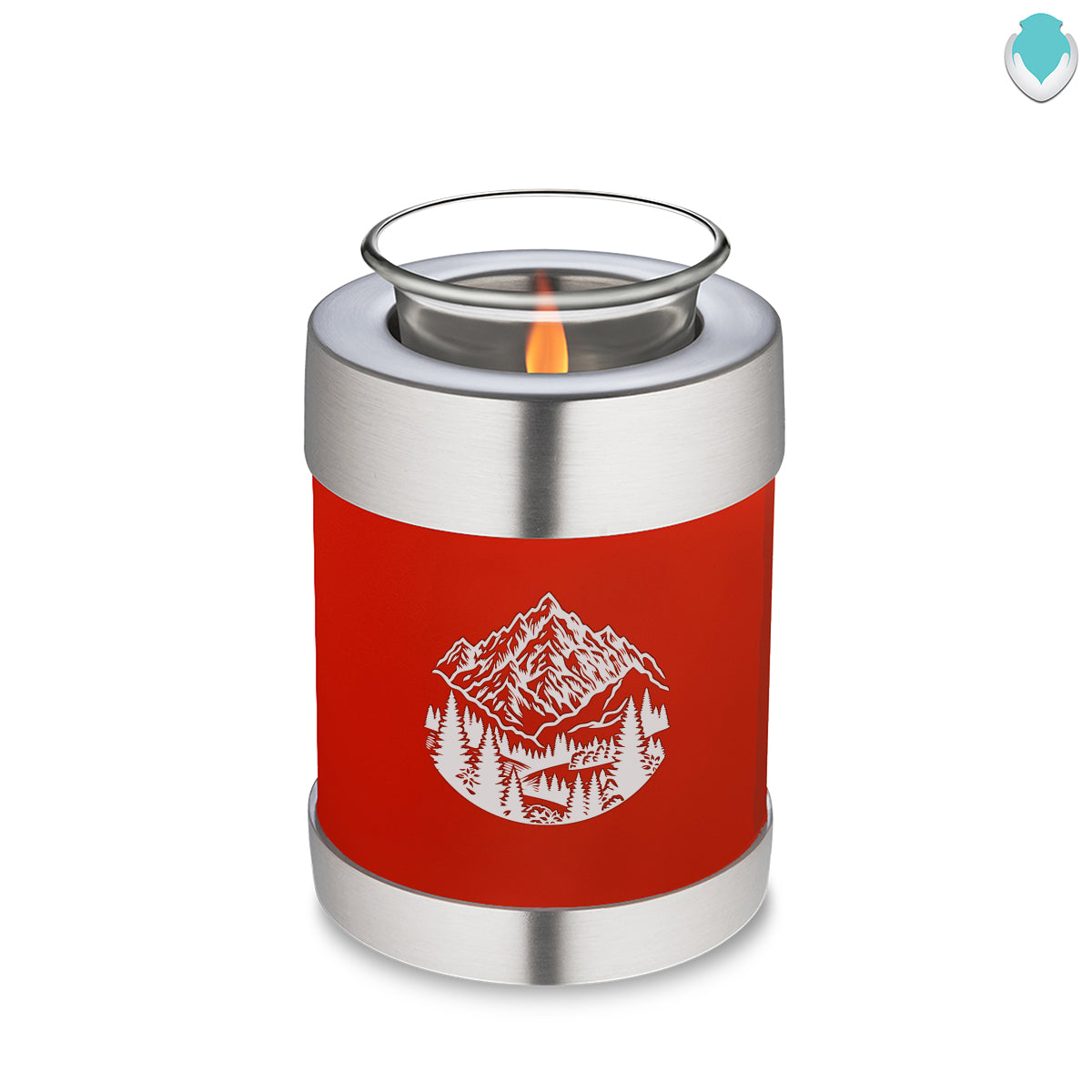 Candle Holder Embrace Bright Red Rocky Mountains Cremation Urn