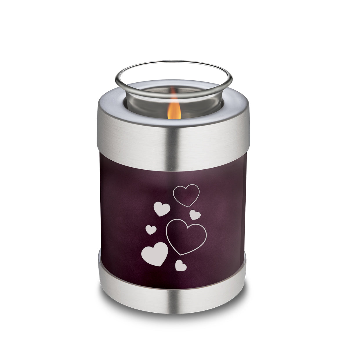 Candle Holder Embrace Cherry Purple Floating Heart Cremation Urn