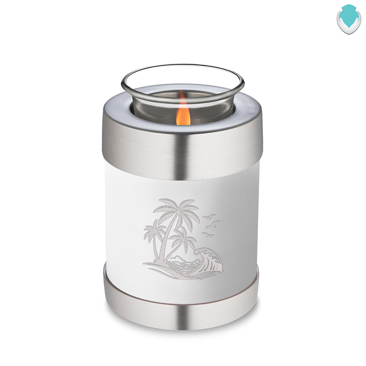 Candle Holder Embrace White Palm Beach Cremation Urn