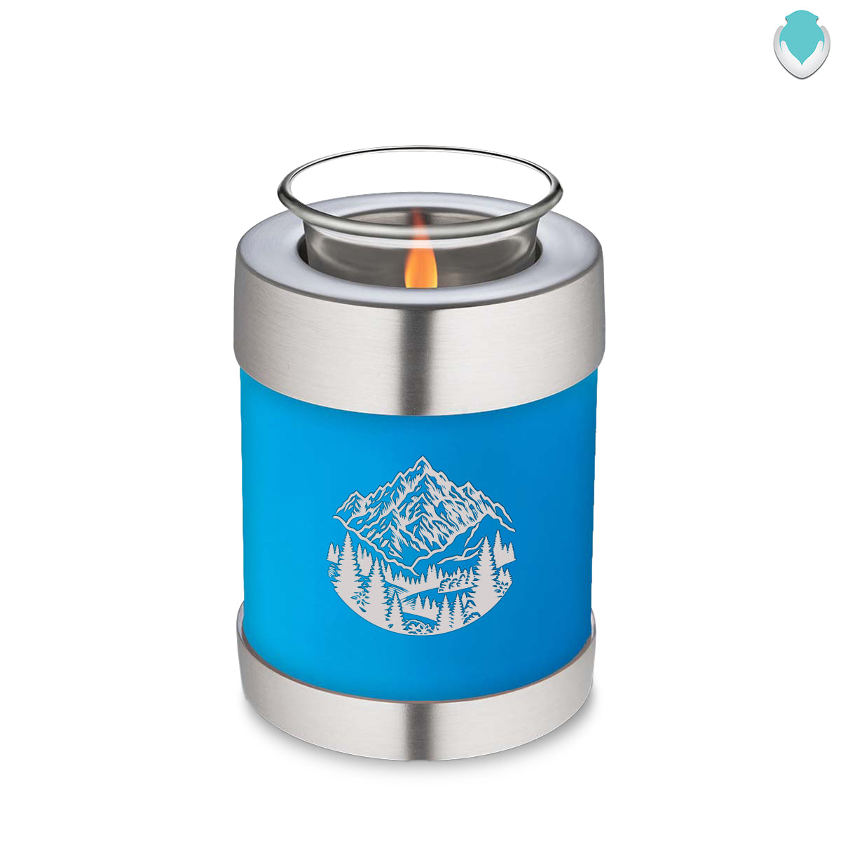 Candle Holder Embrace Racing Blue Rocky Mountains Cremation Urn