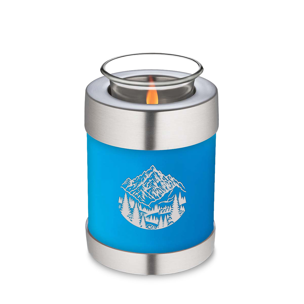 Candle Holder Embrace Racing Blue Rocky Mountains Cremation Urn
