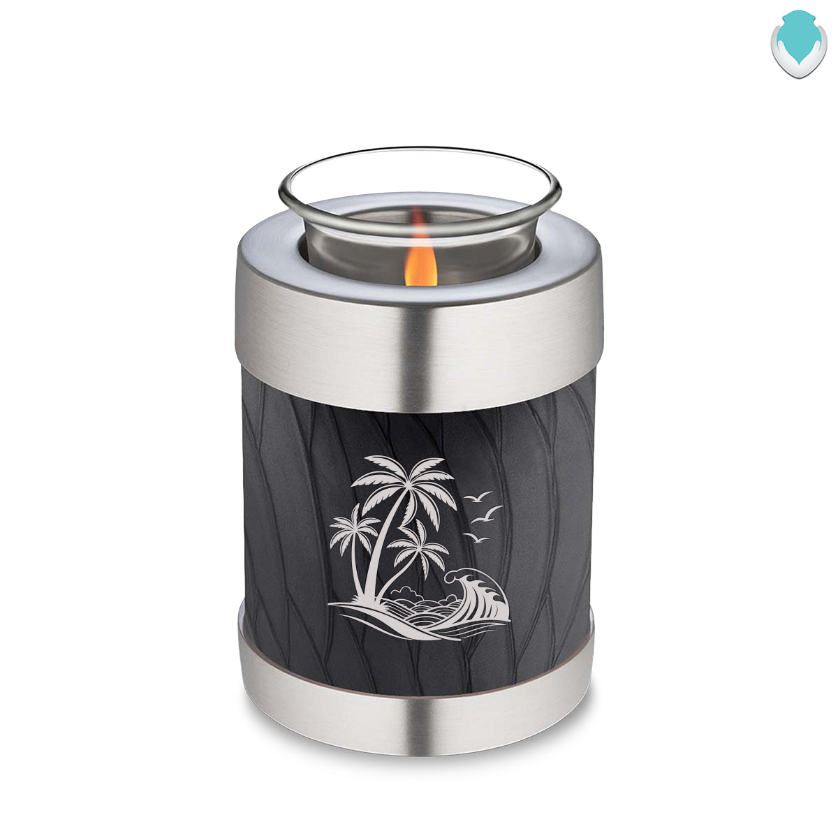 Candle Holder Embrace Pearl Black Palm Beach Cremation Urn