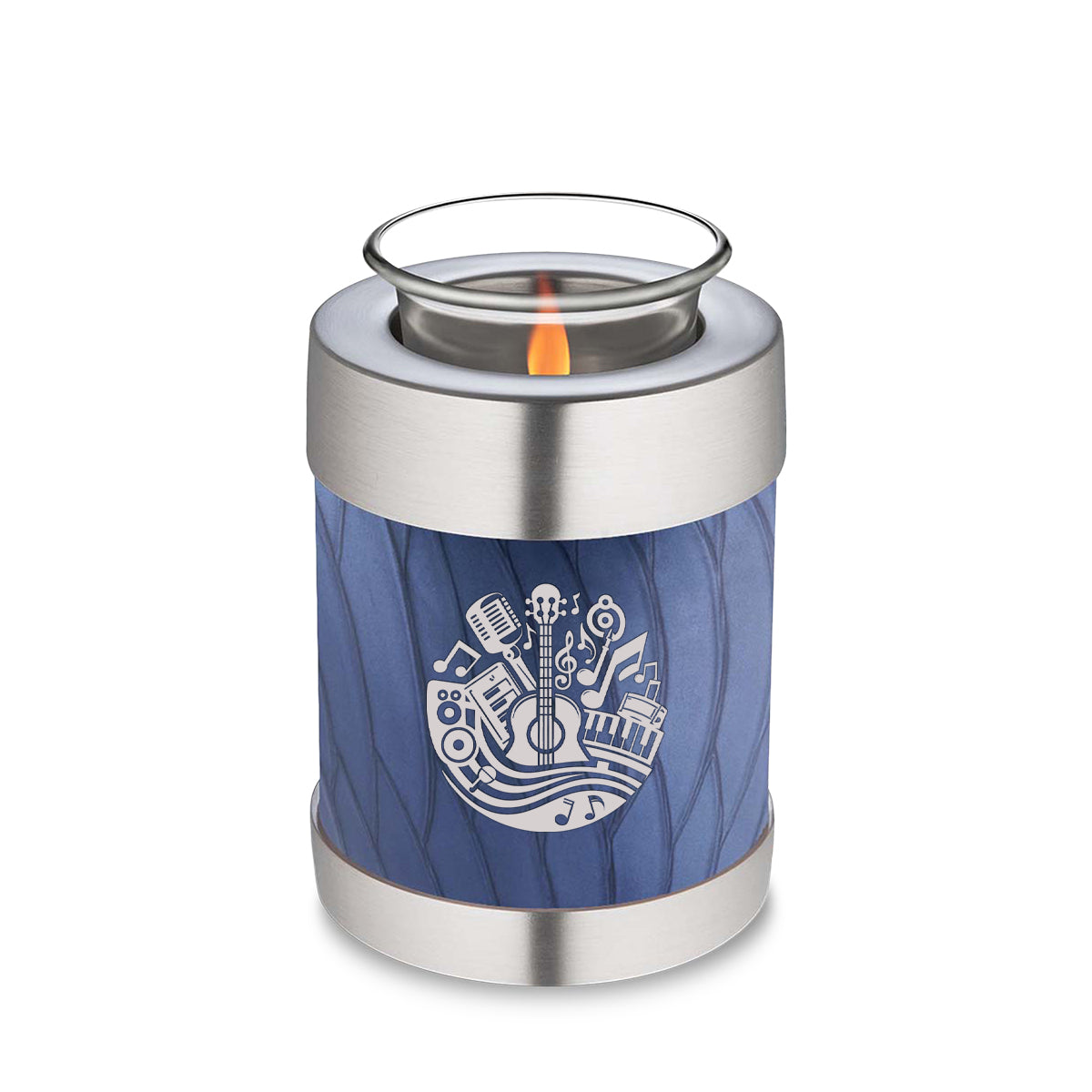 Candle Holder Embrace Pearl Cobalt Blue Music Cremation Urn