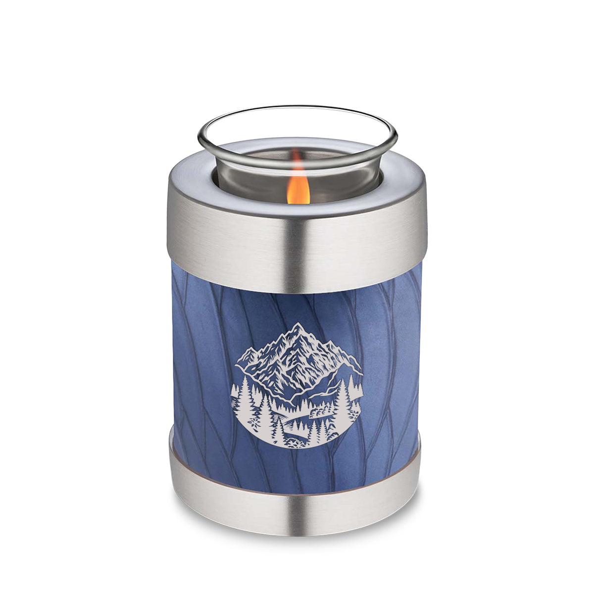 Candle Holder Embrace Pearl Cobalt Blue Rocky Mountains Cremation Urn