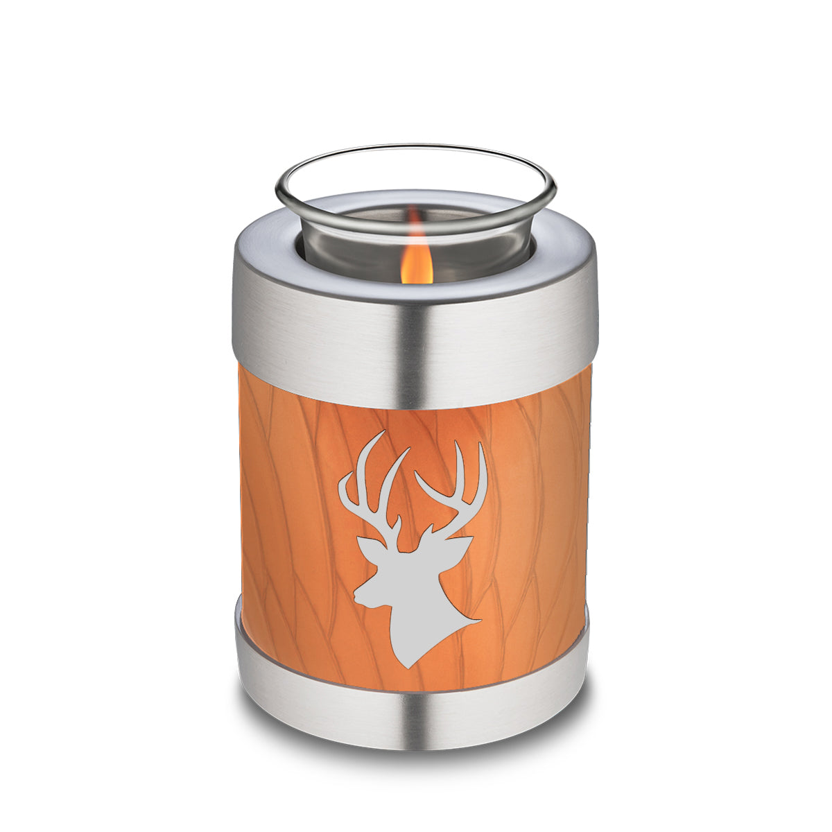 Candle Holder Embrace Pearl Orange Deer Cremation Urn