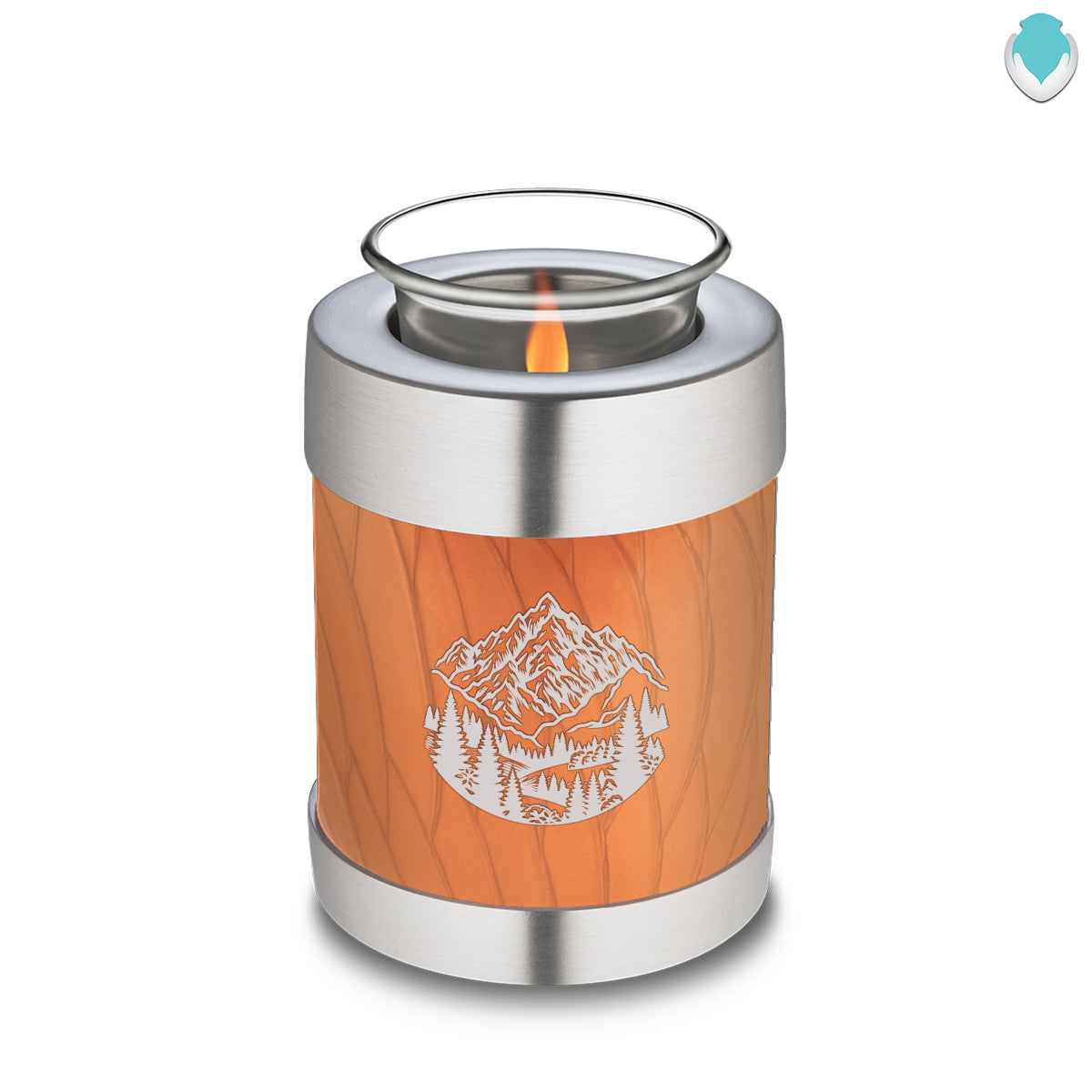 Candle Holder Embrace Pearl Orange Rocky Mountains Cremation Urn