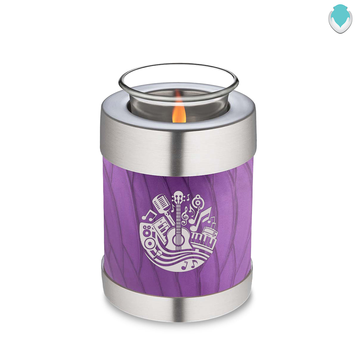 Candle Holder Embrace Pearl Purple Music Cremation Urn
