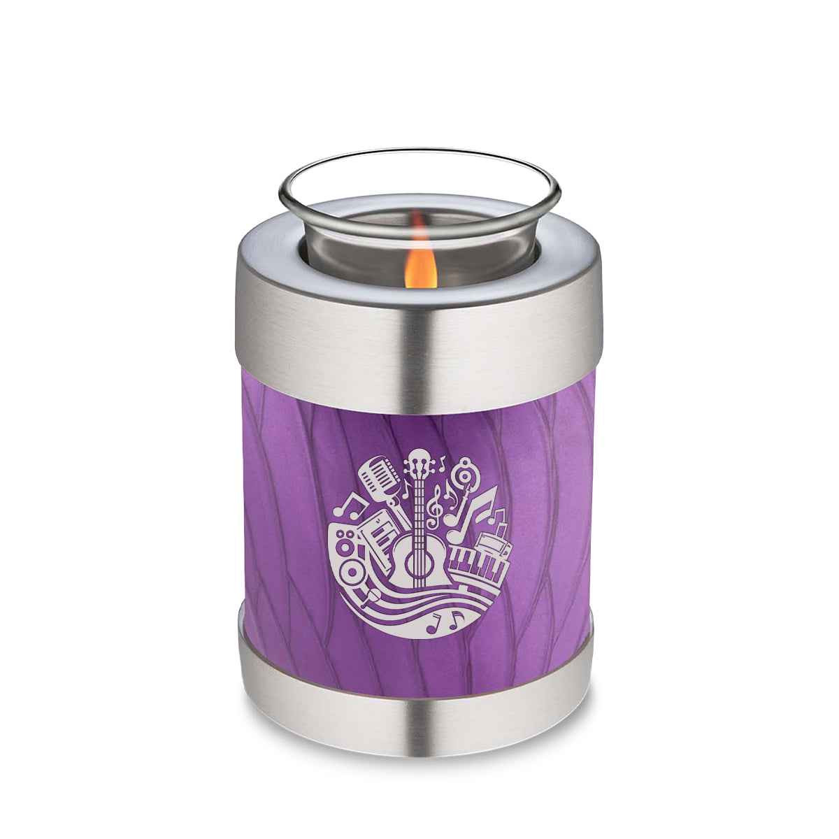 Candle Holder Embrace Pearl Purple Music Cremation Urn