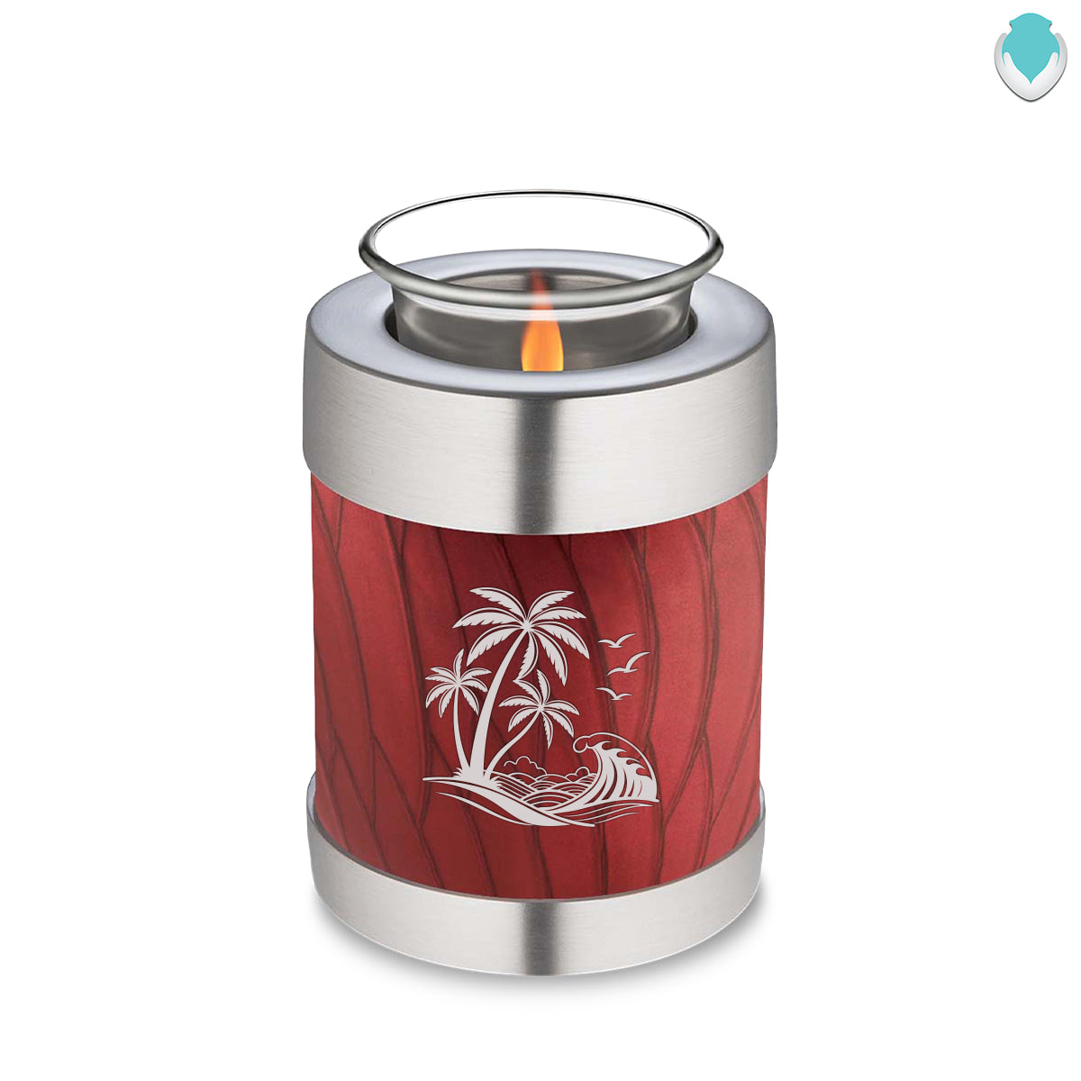 Candle Holder Embrace Pearl Candy Red Palm Beach Cremation Urn