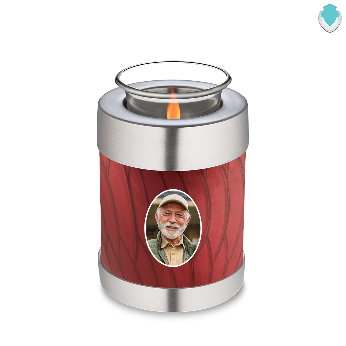 Candle Holder Embrace Pearl Candy Red Portrait Cremation Urn