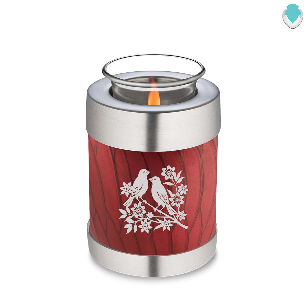 Candle Holder Embrace Pearl Candy Red Songbirds Cremation Urn