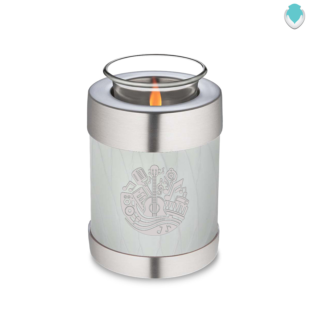 Candle Holder Embrace Pearl White Music Cremation Urn