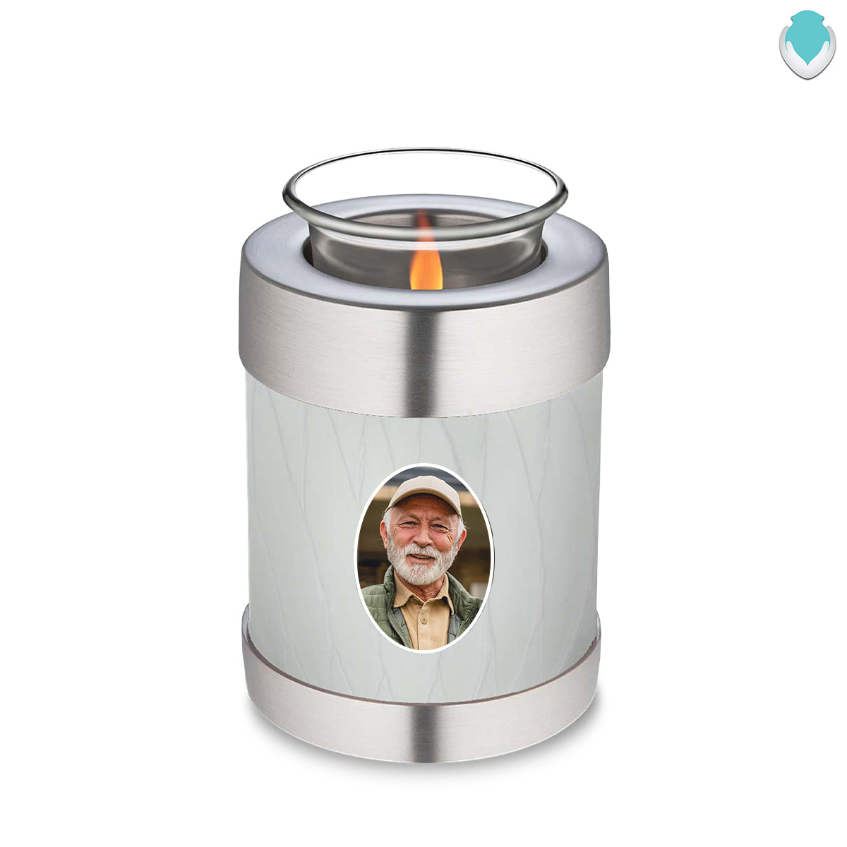 Candle Holder Embrace Pearl White Portrait Cremation Urn