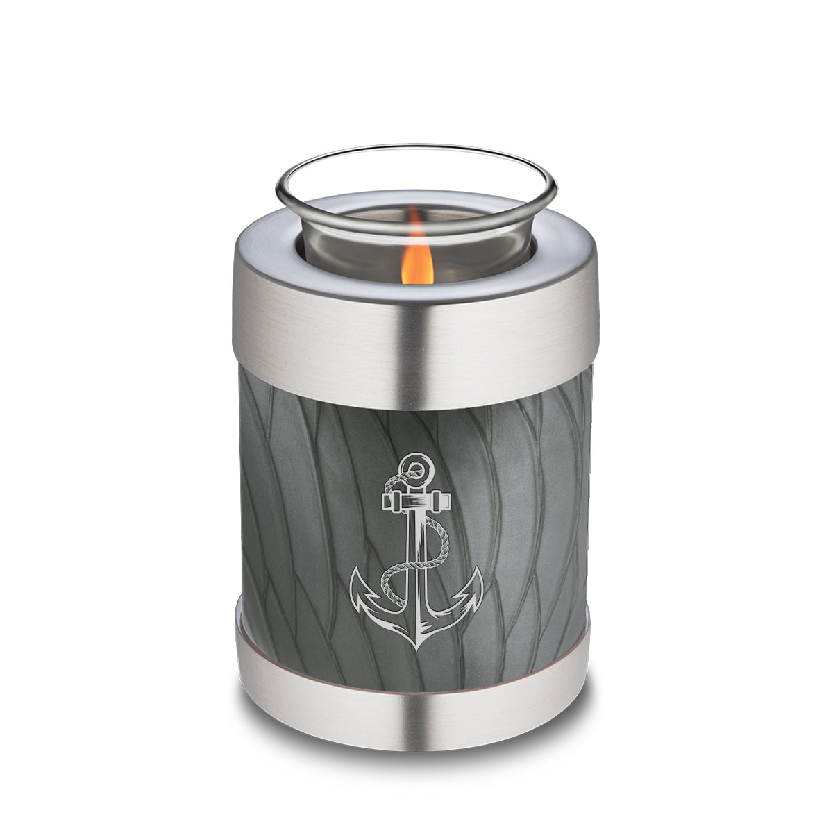 Candle Holder Embrace Pearl Silver Anchor Cremation Urn