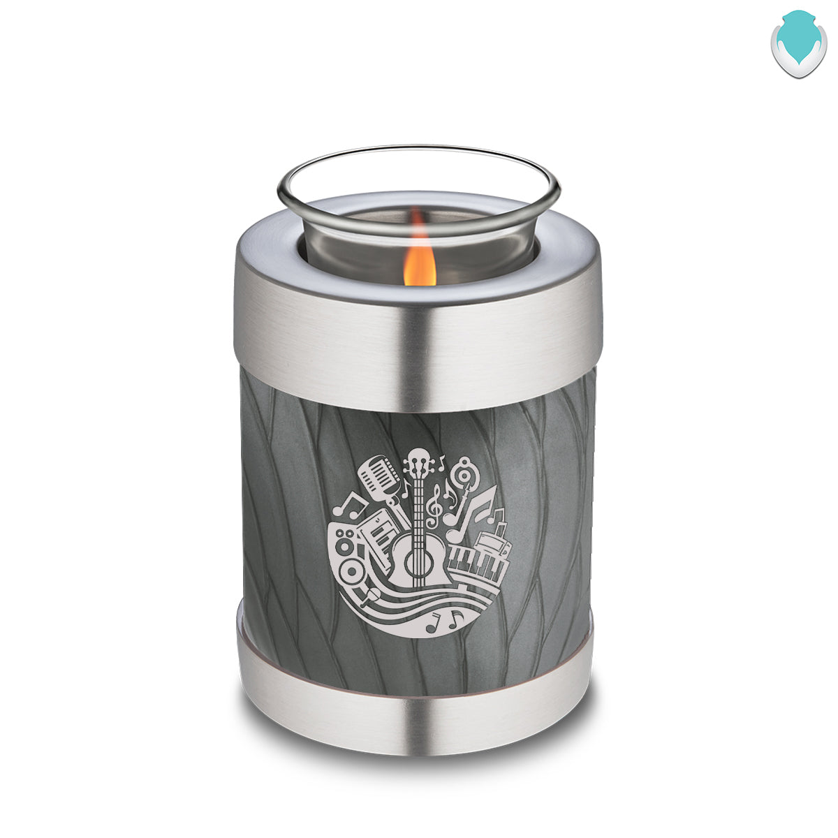 Candle Holder Embrace Pearl Silver Music Cremation Urn