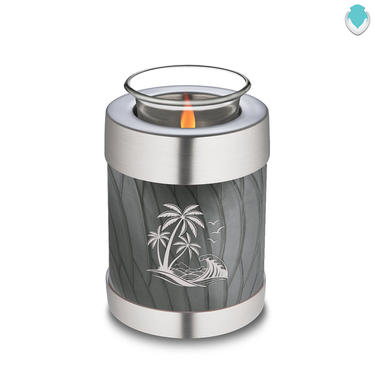 Candle Holder Embrace Pearl Silver Palm Beach Cremation Urn