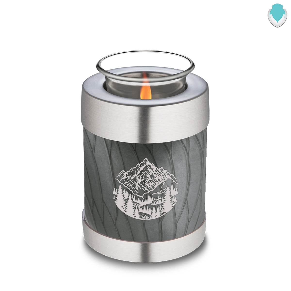 Candle Holder Embrace Pearl Silver Rocky Mountains Cremation Urn