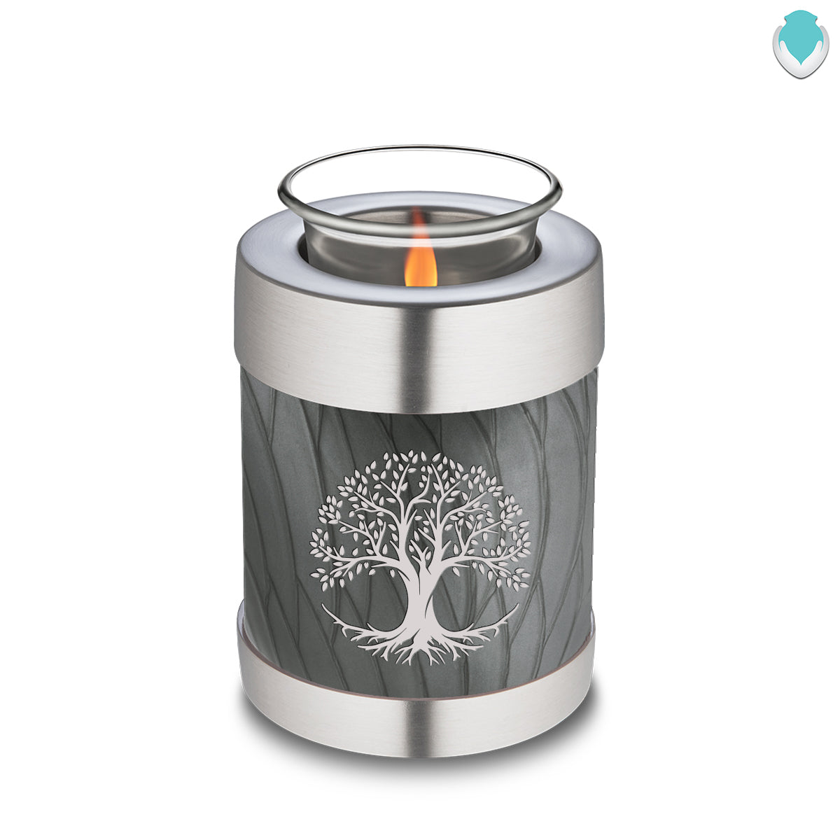 Candle Holder Embrace Pearl Silver Tree of Life Cremation Urn