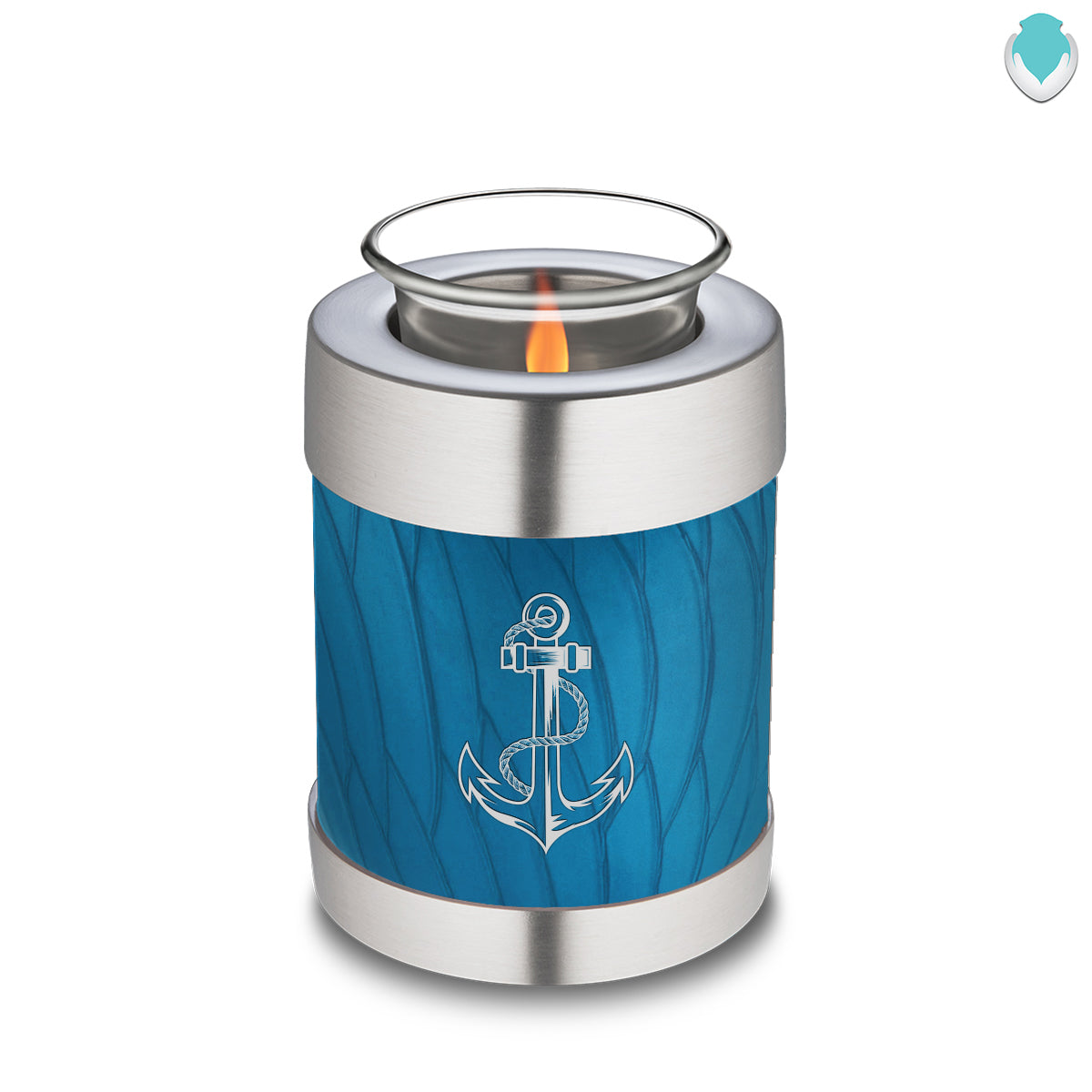 Candle Holder Embrace Pearl Racing Blue Anchor Cremation Urn