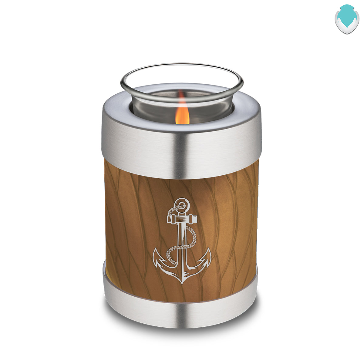 Candle Holder Embrace Pearl Gold Anchor Cremation Urn