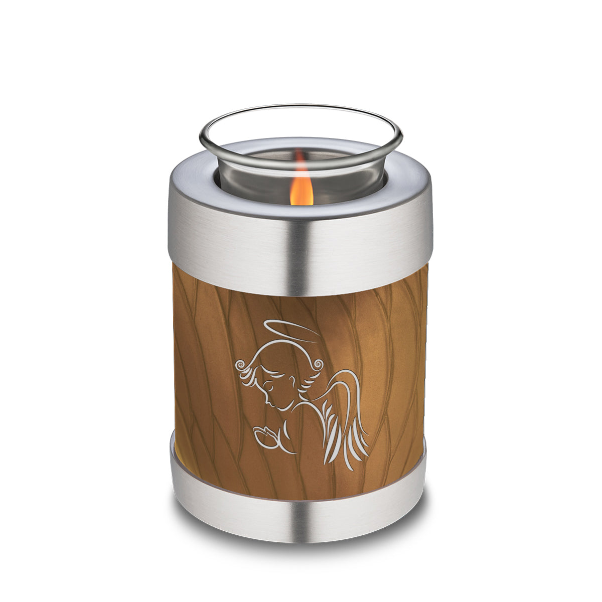 Candle Holder Embrace Pearl Gold Angel Cremation Urn