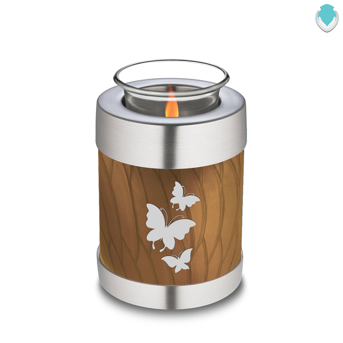 Candle Holder Embrace Pearl Gold Butterfly Cremation Urn