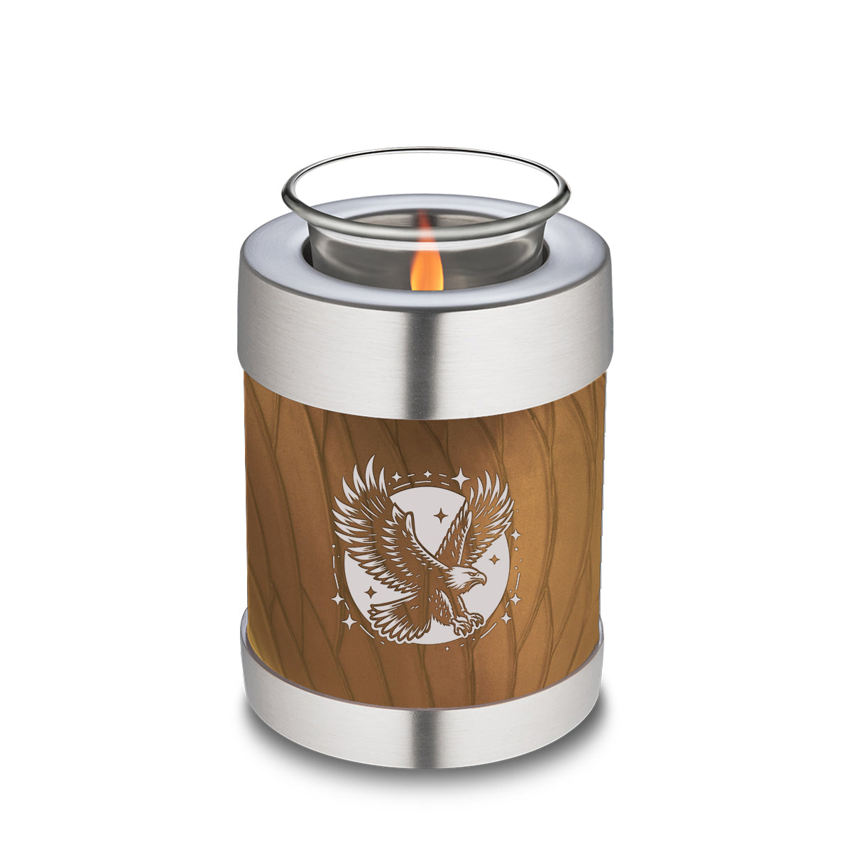 Candle Holder Embrace Pearl Gold Flying Eagle Cremation Urn