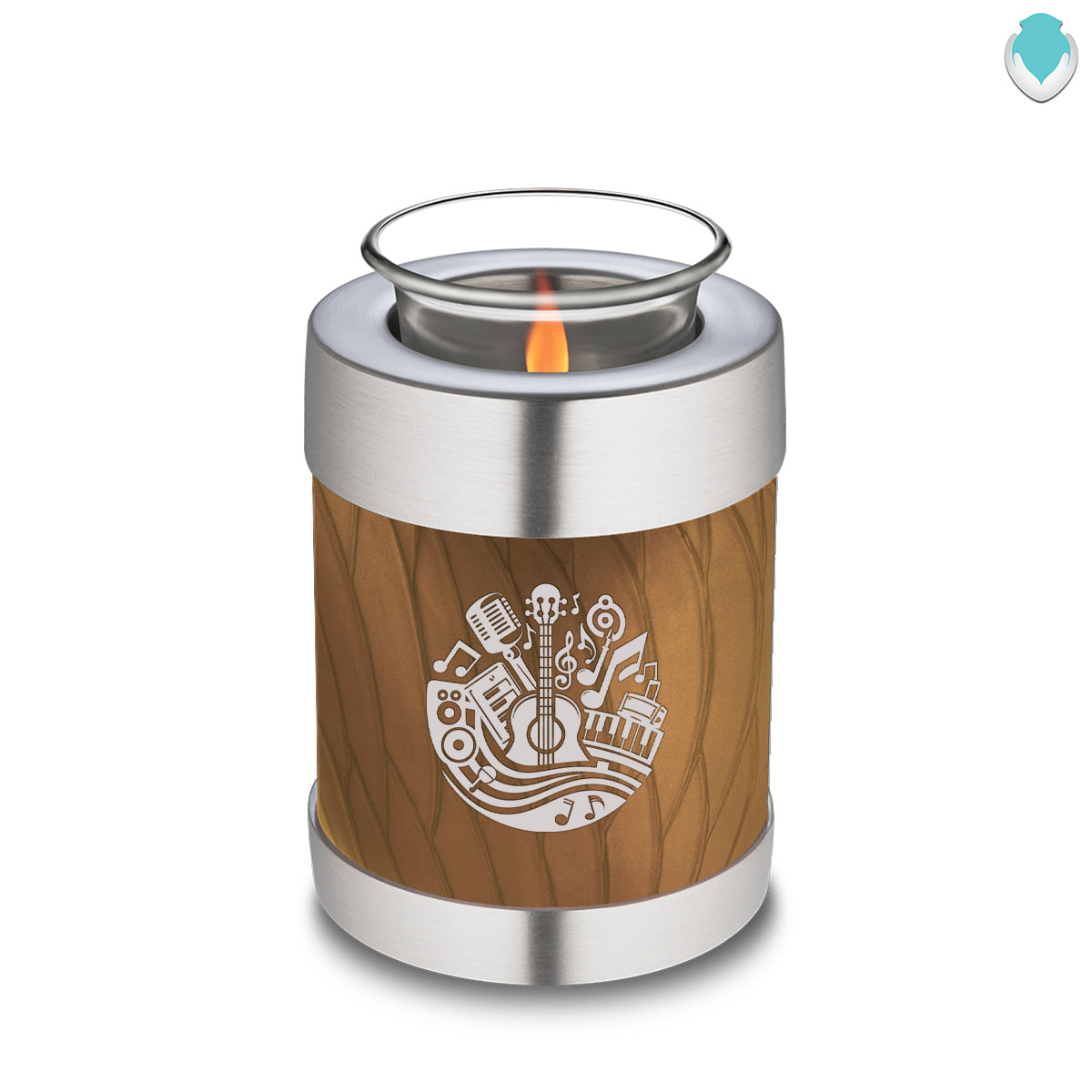 Candle Holder Embrace Pearl Gold Music Cremation Urn