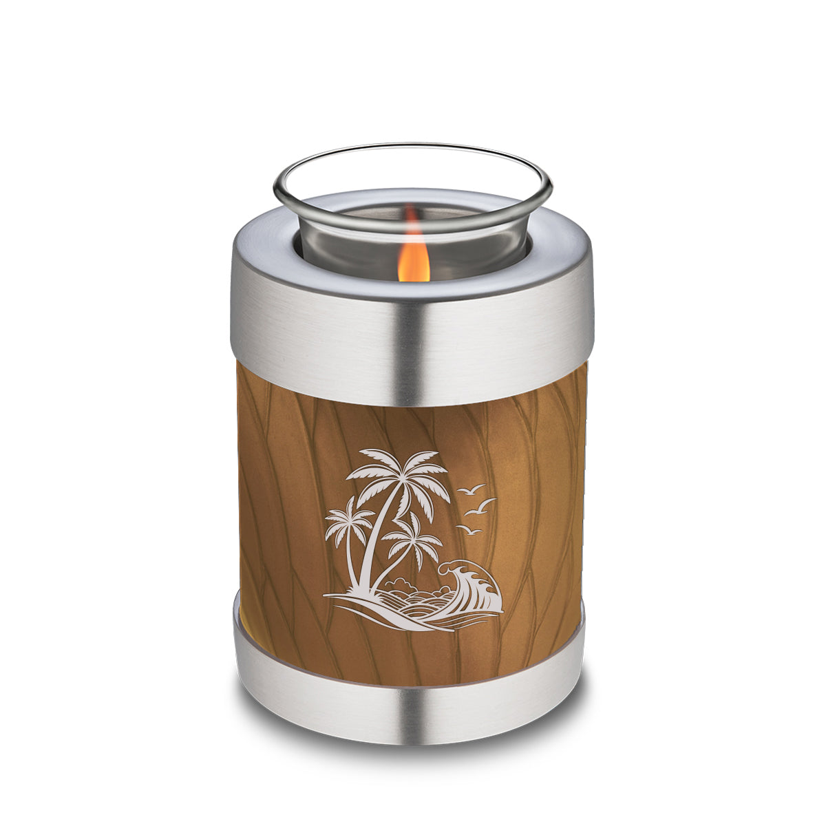 Candle Holder Embrace Pearl Gold Palm Beach Cremation Urn