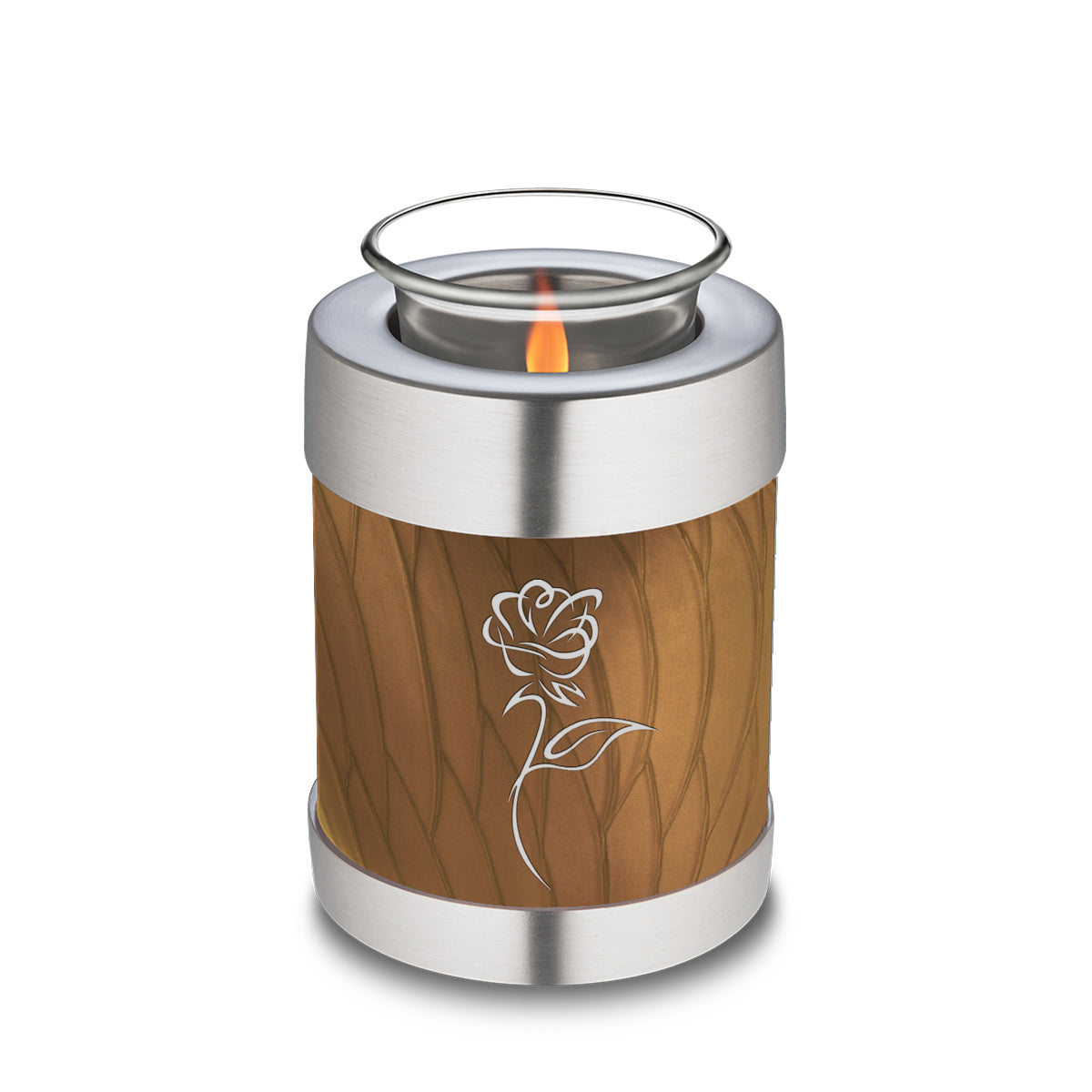 Candle Holder Embrace Pearl Gold Rose Cremation Urn