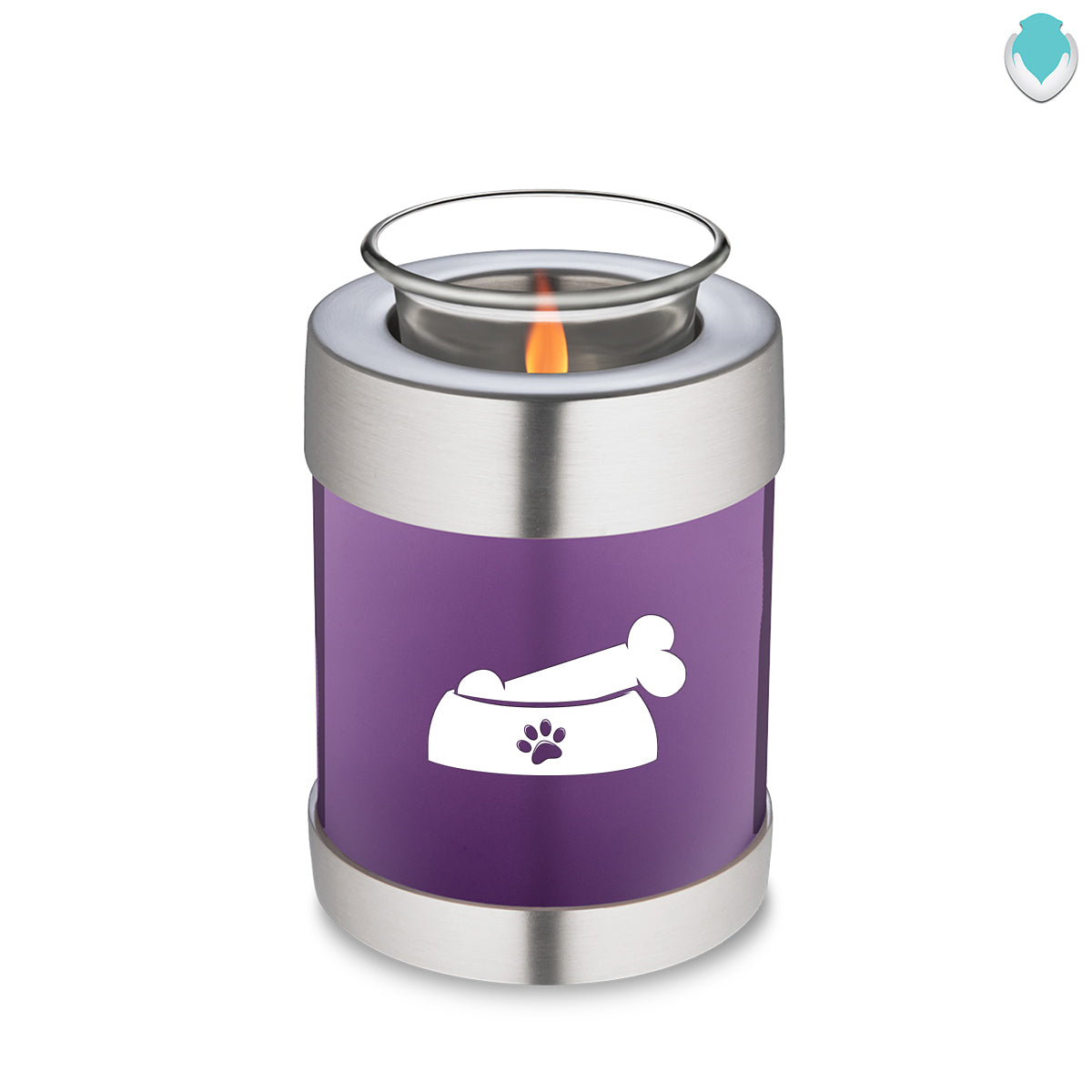 Candle Holder Embrace Purple Pet Dog Bone Cremation Urn