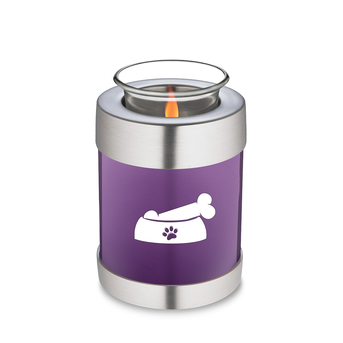 Candle Holder Embrace Purple Pet Dog Bone Cremation Urn