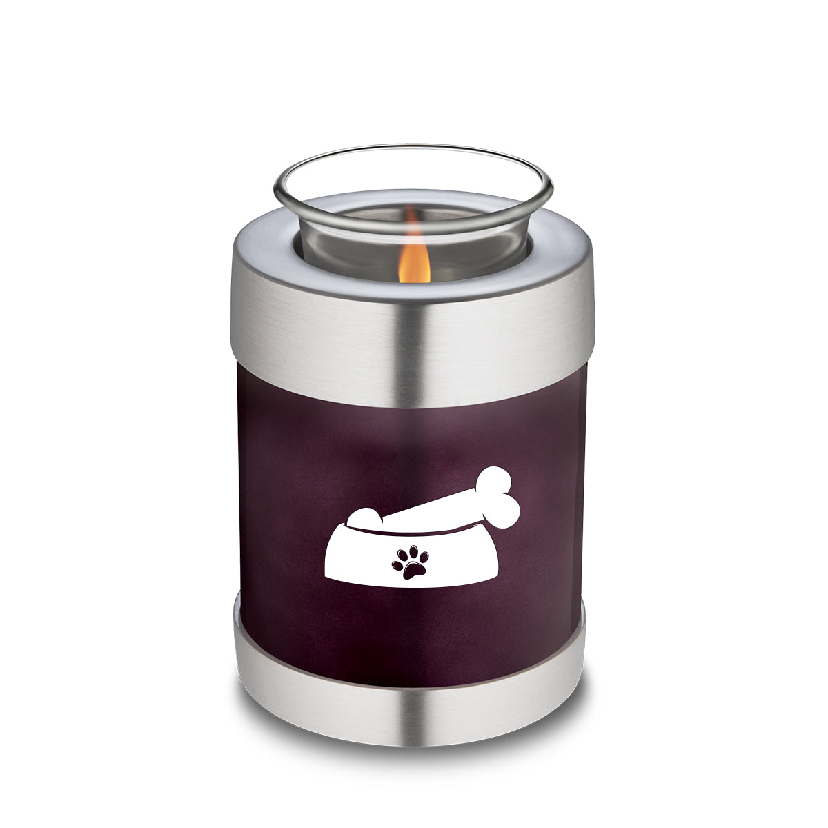 Candle Holder Embrace Cherry Purple Pet Dog Bone Cremation Urn
