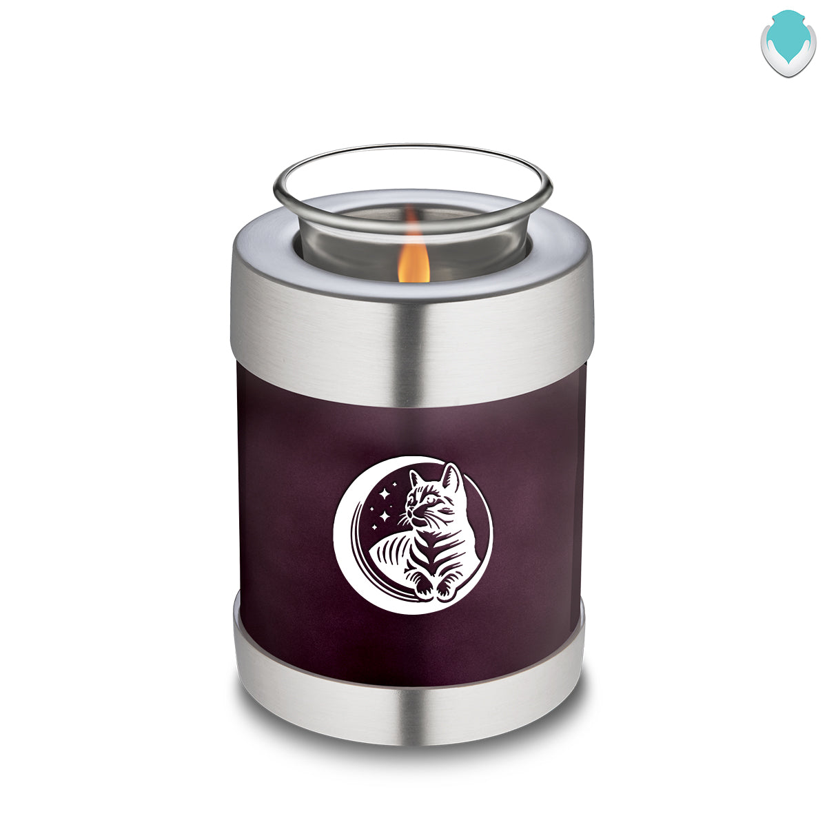 Candle Holder Embrace Cherry Purple Pet Cute Cat Cremation Urn