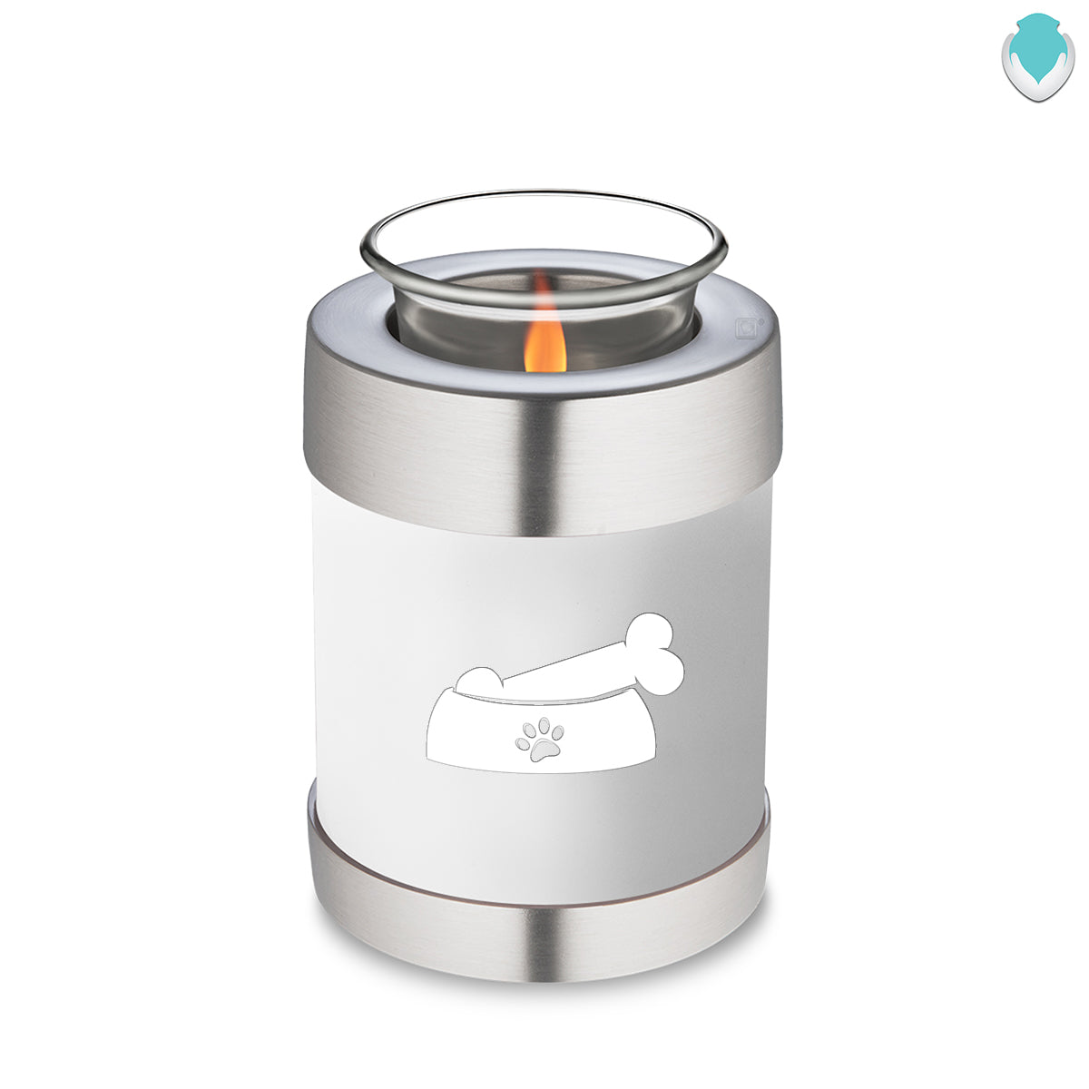 Candle Holder Embrace White Pet Dog Bone Cremation Urn