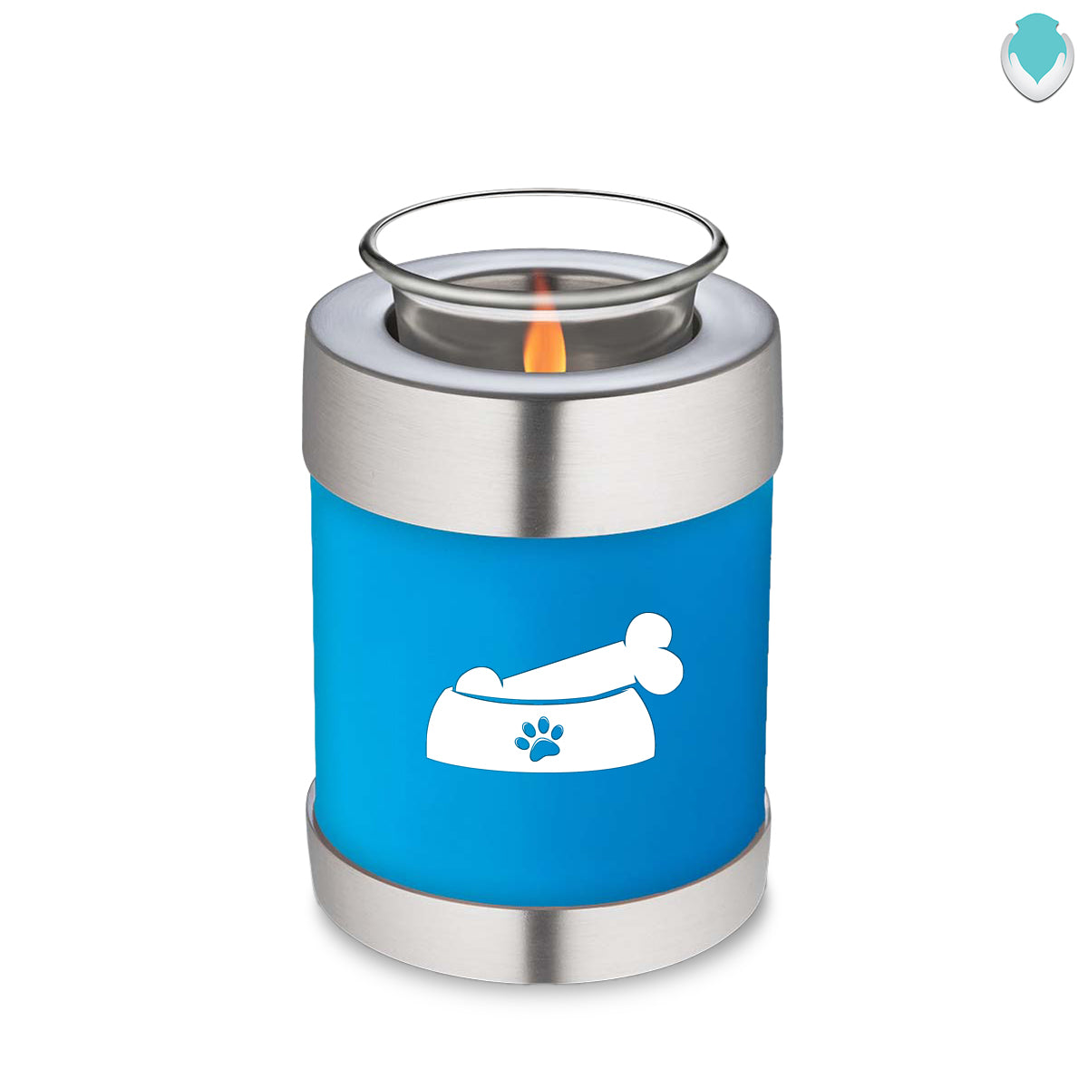 Candle Holder Embrace Racing Blue Pet Dog Bone Cremation Urn